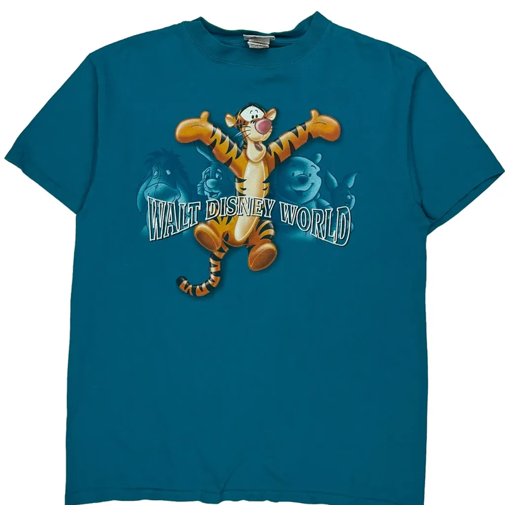 Walt Disney World Disney Cartoon T-Shirt - Medium Blue Cotton - Image 5