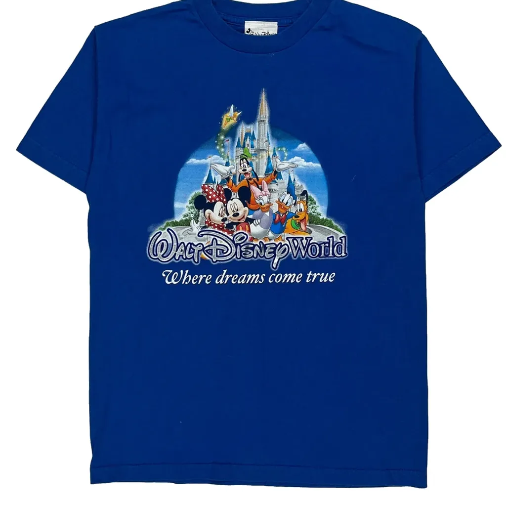 Walt Disney World Disney Cartoon T-Shirt - Medium Blue Cotton - Image 5