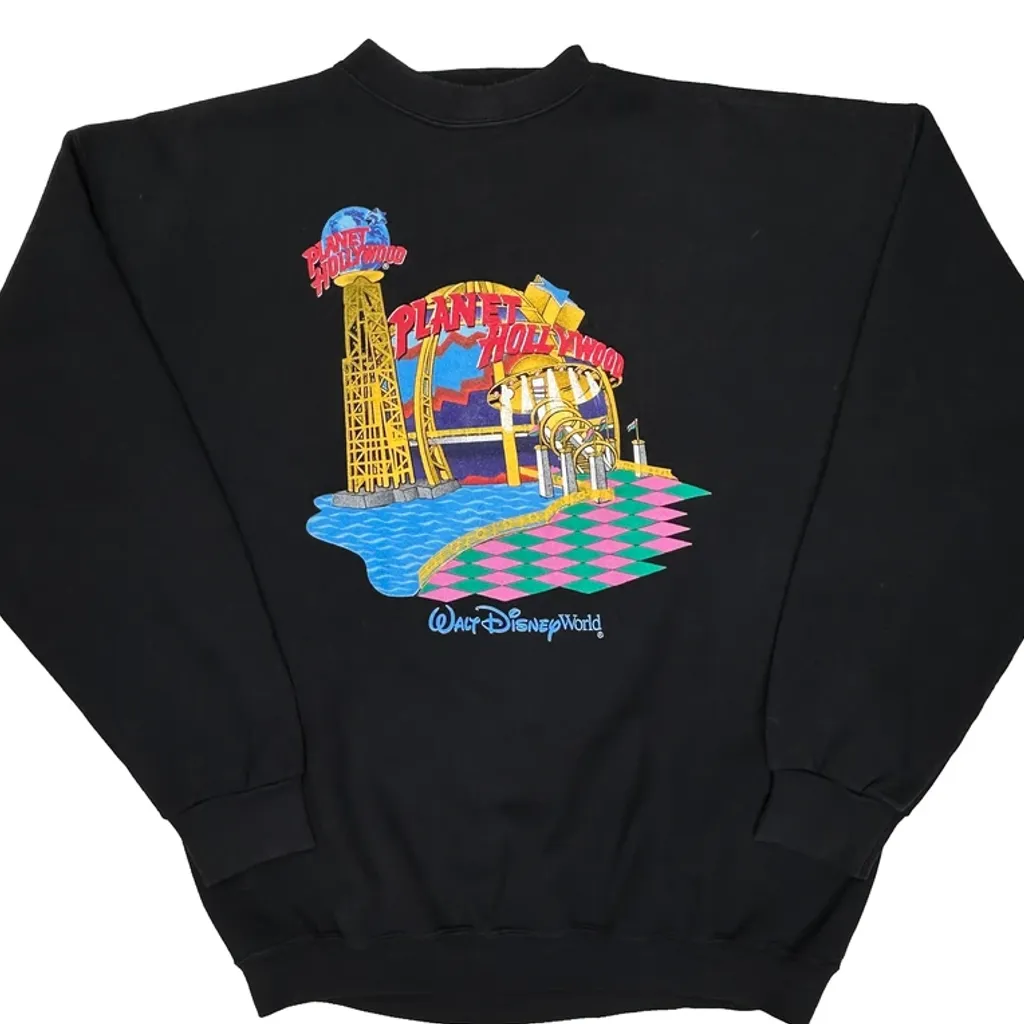 Walt Disney World Planet Hollywood Graphic Sweatshirt - Large Black Cotton - Image 6