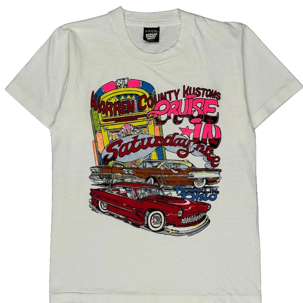 Warren County Kustoms Screen Stars Graphic T-Shirt - Small White Cotton Blend - Image 4