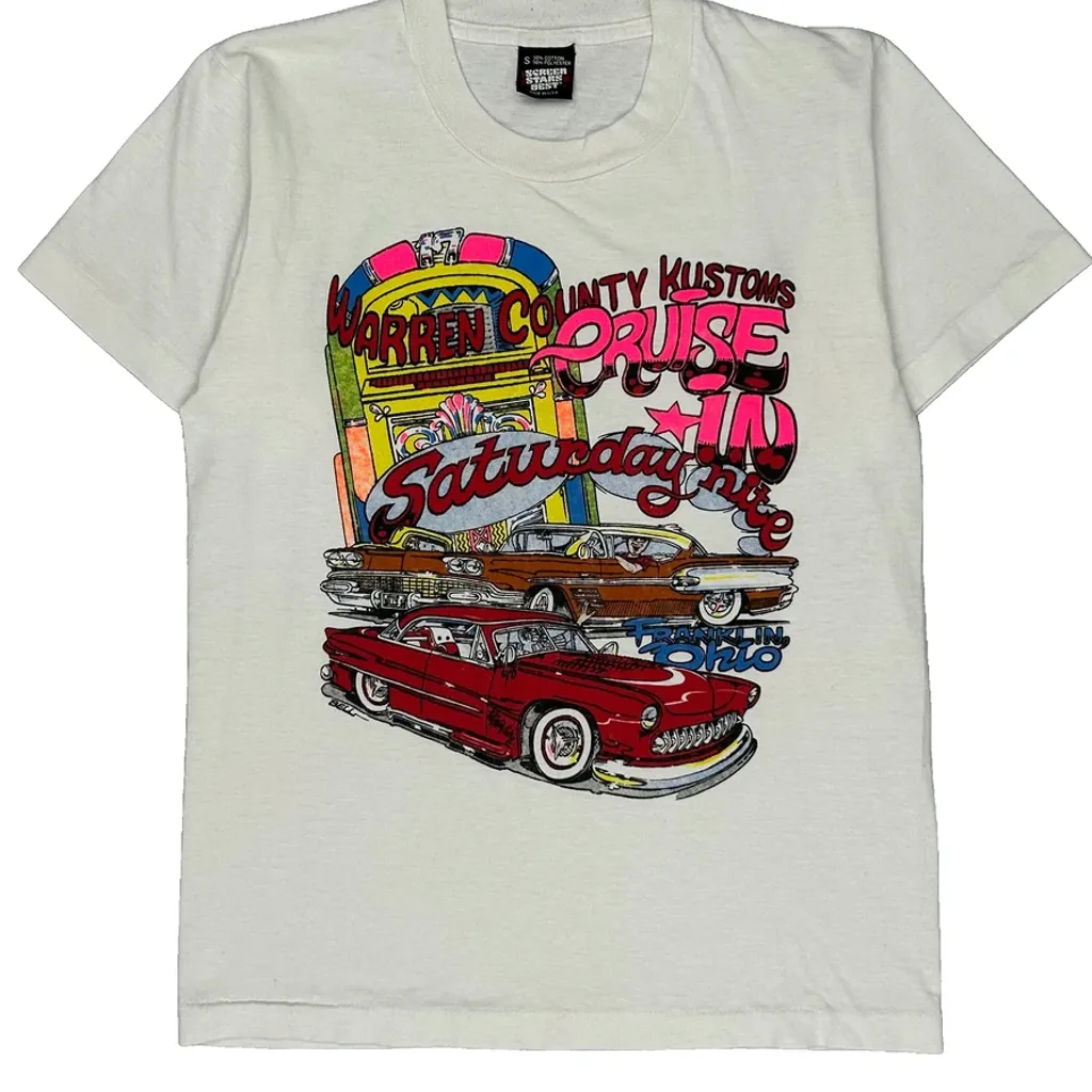 Warren County Kustoms Screen Stars Graphic T-Shirt - Small White Cotton Blend - Image 5