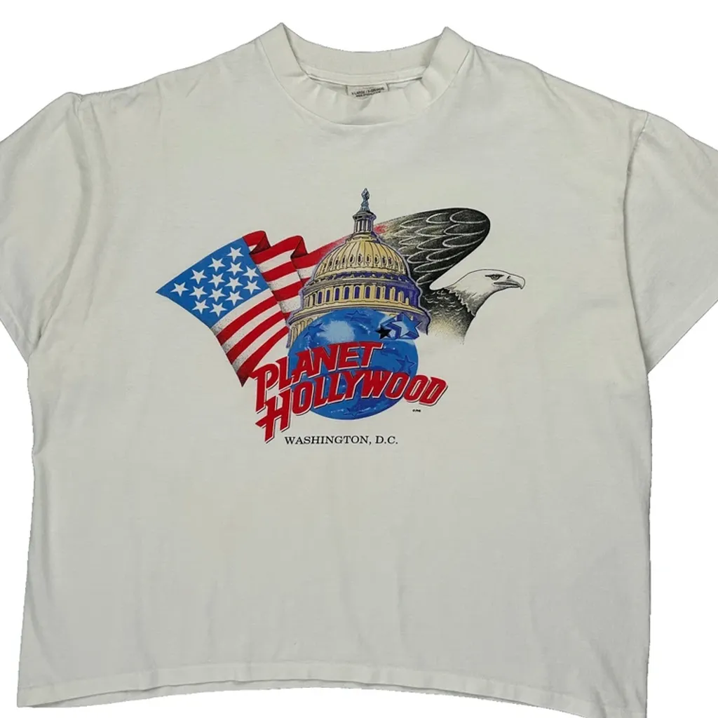 Washington, D.C. Planet Hollywood Graphic T-Shirt - XL White Cotton - Image 4