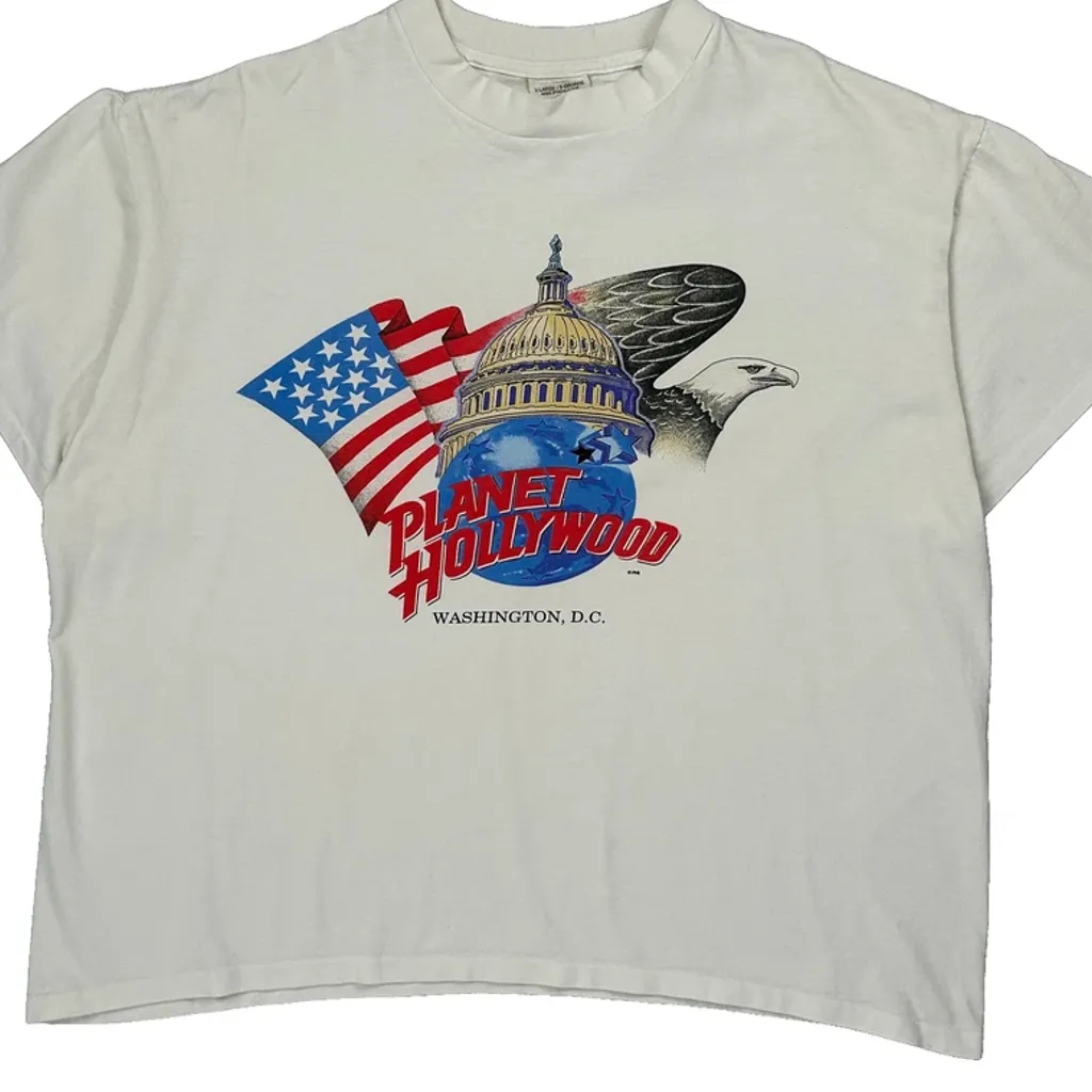 Washington, D.C. Planet Hollywood Graphic T-Shirt - XL White Cotton - Image 5