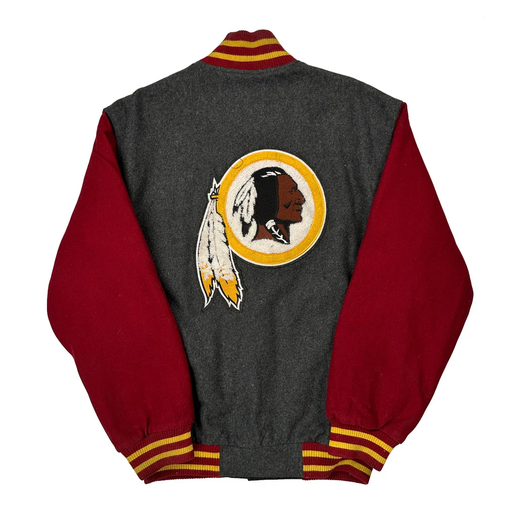 Washington Redskins Nfl Varsity Jacket - Medium Grey Wool Blend - Image 2