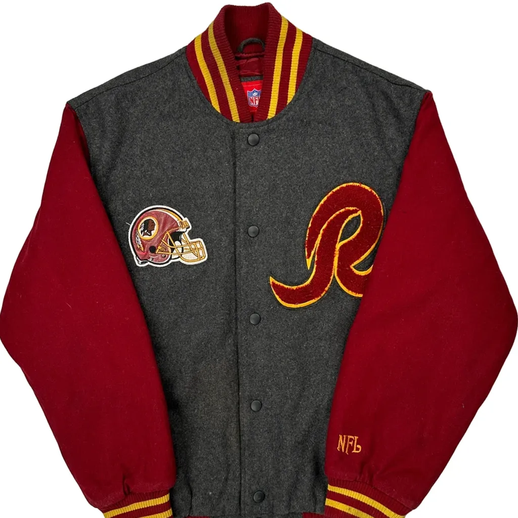 Washington Redskins Nfl Varsity Jacket - Medium Grey Wool Blend - Image 4