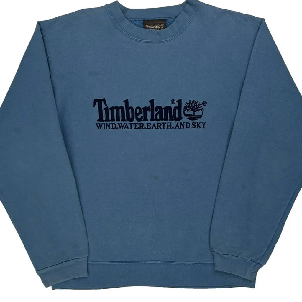 Weathergear Timberland Spellout Sweatshirt - Medium Blue Cotton - Image 4