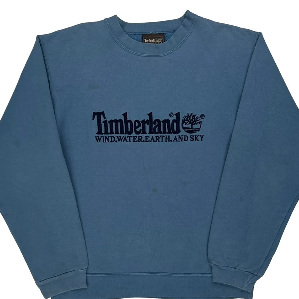 Weathergear Timberland Spellout Sweatshirt - Medium Blue Cotton - Image 5