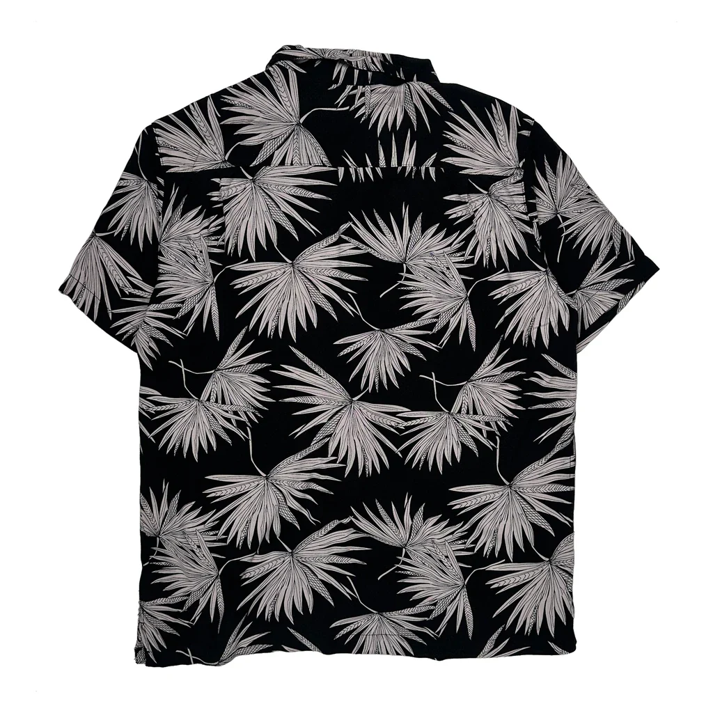 Weatherproof Floral Hawaiian Shirt - Large Black Cotton - Image 2