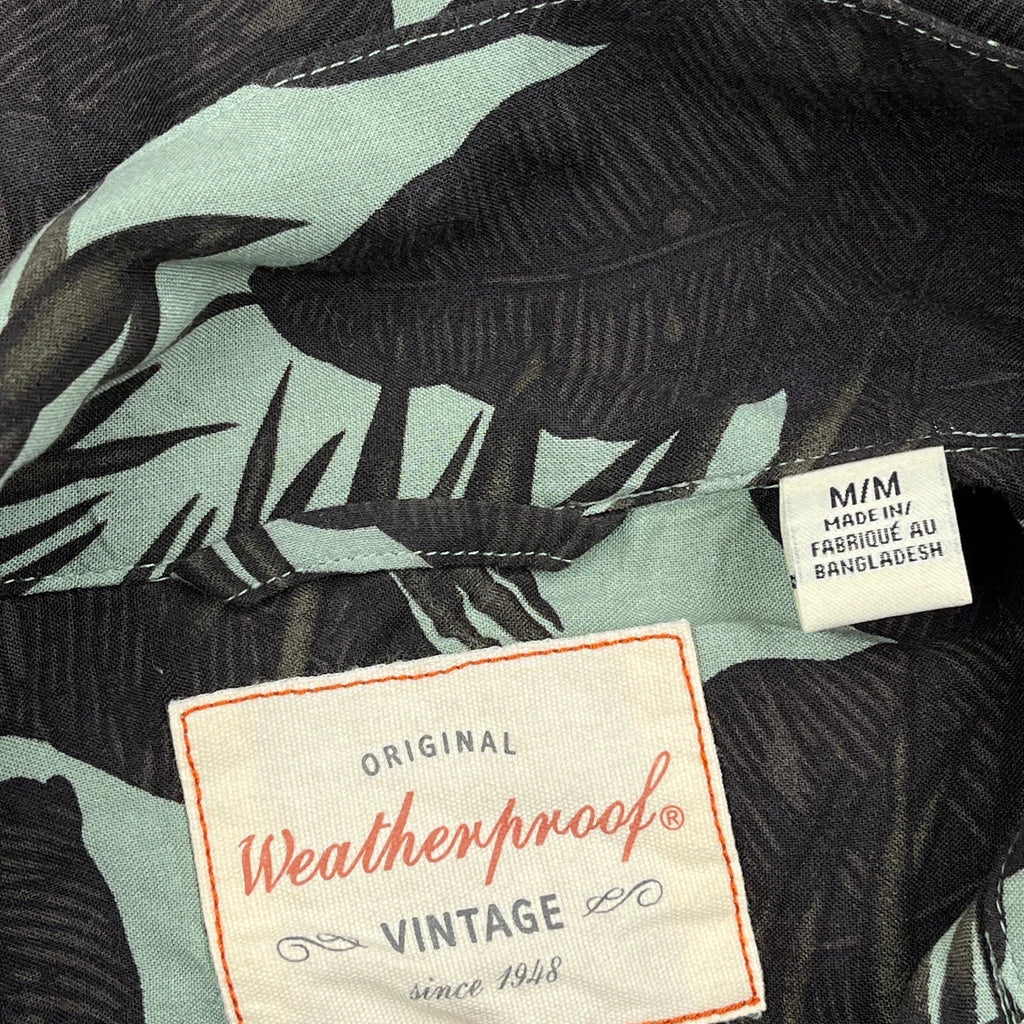 Weatherproof Floral Hawaiian Shirt - Medium Black Cotton - Image 3