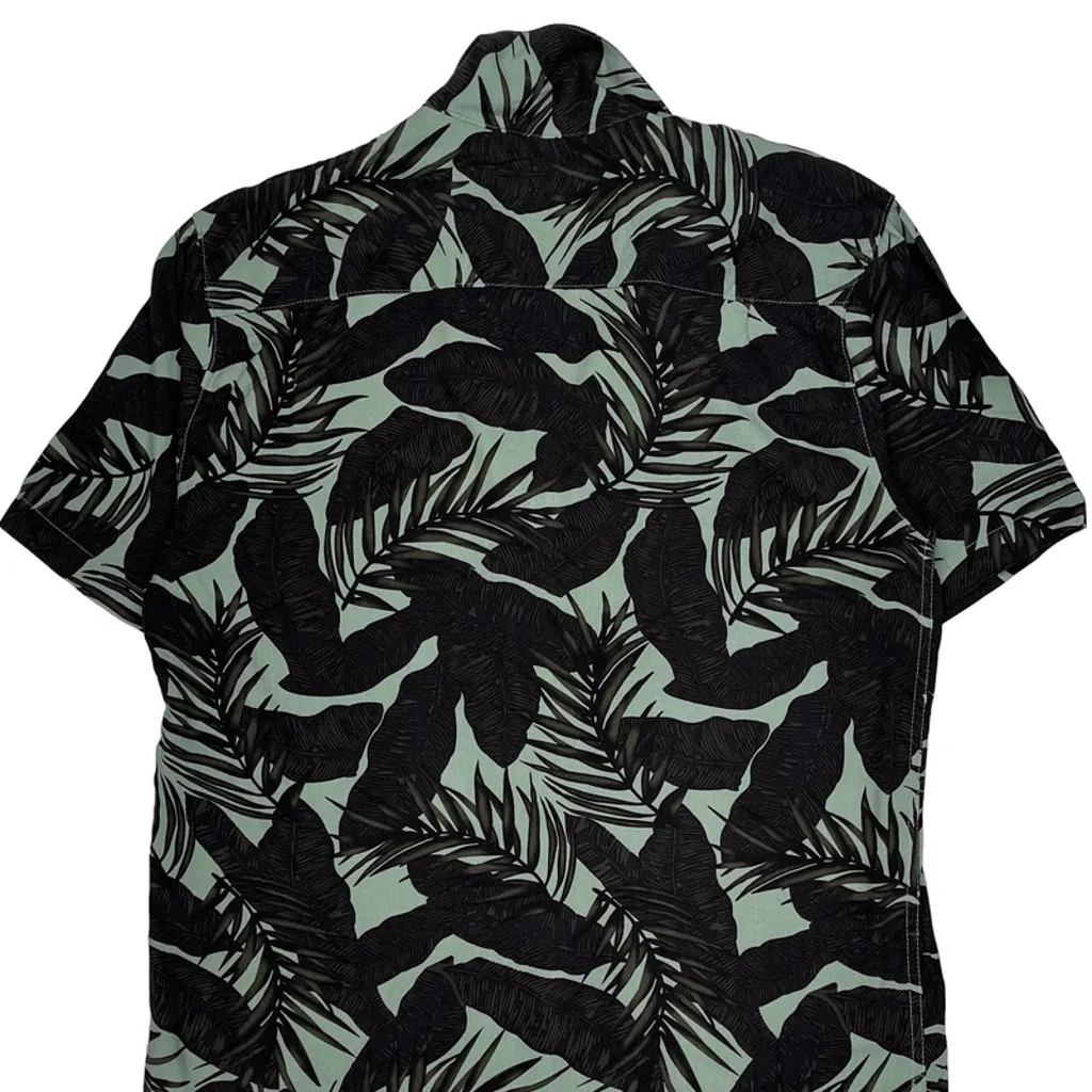 Weatherproof Floral Hawaiian Shirt - Medium Black Cotton - Image 6