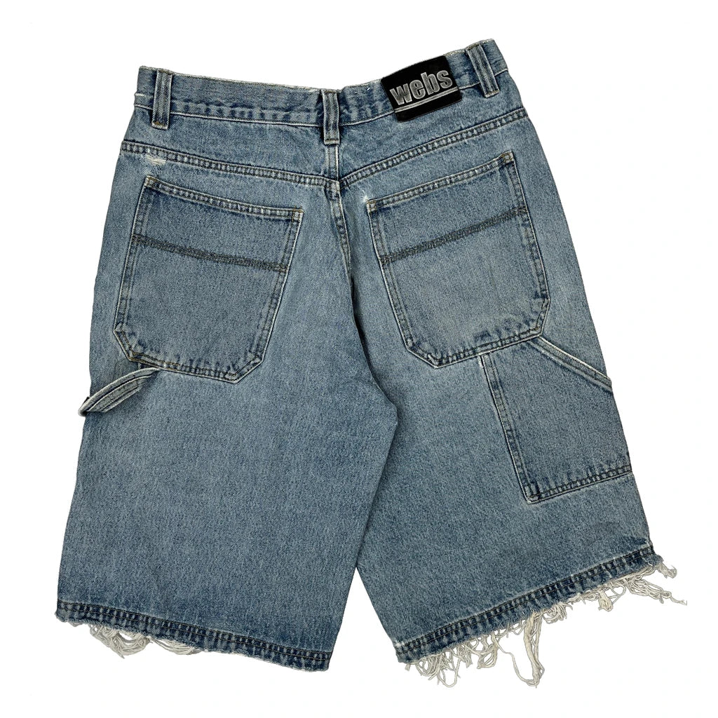 Webs Baggy Denim Shorts - 30W 12L Blue Denim