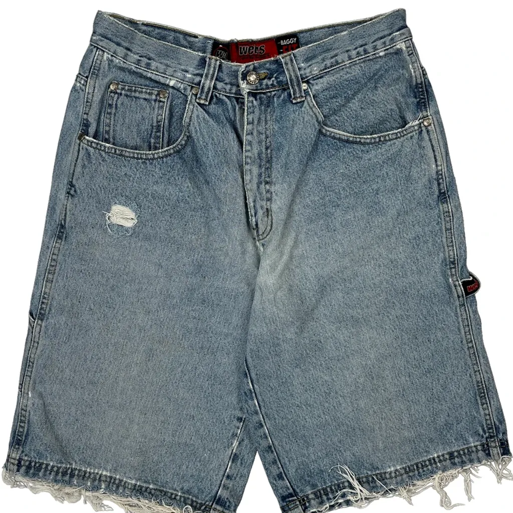 Webs Baggy Denim Shorts - 30W 12L Blue Denim - Image 10