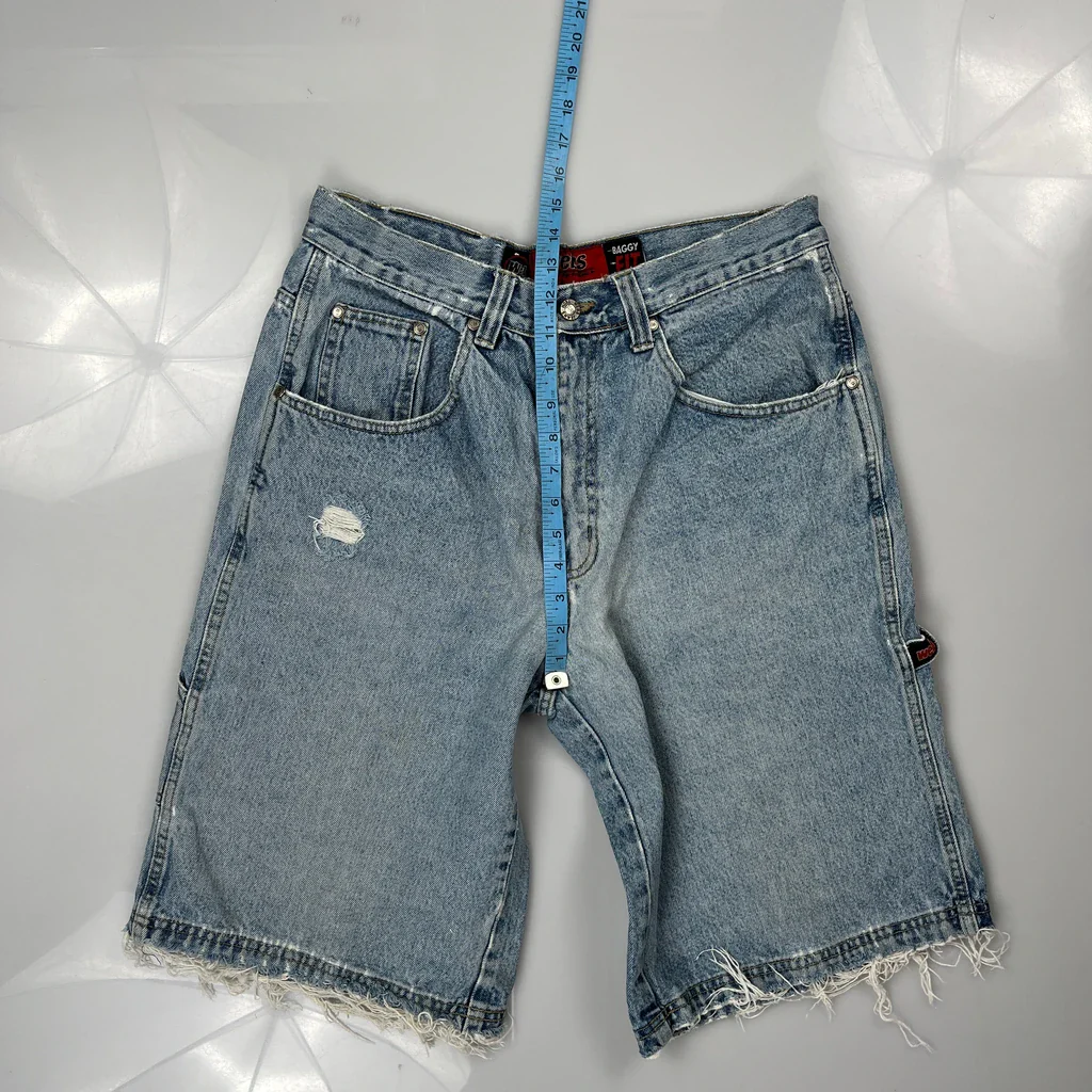 Webs Baggy Denim Shorts - 30W 12L Blue Denim - Image 4