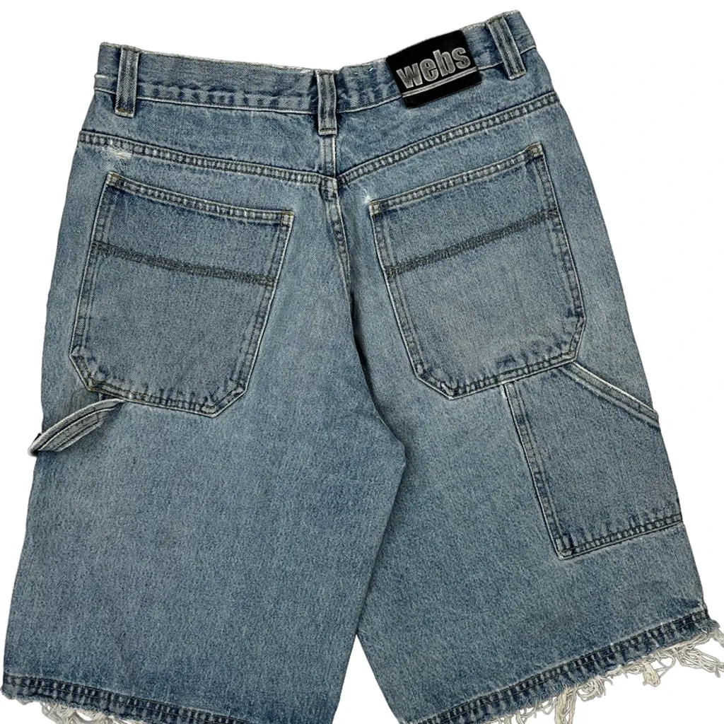 Webs Baggy Denim Shorts - 30W 12L Blue Denim - Image 7