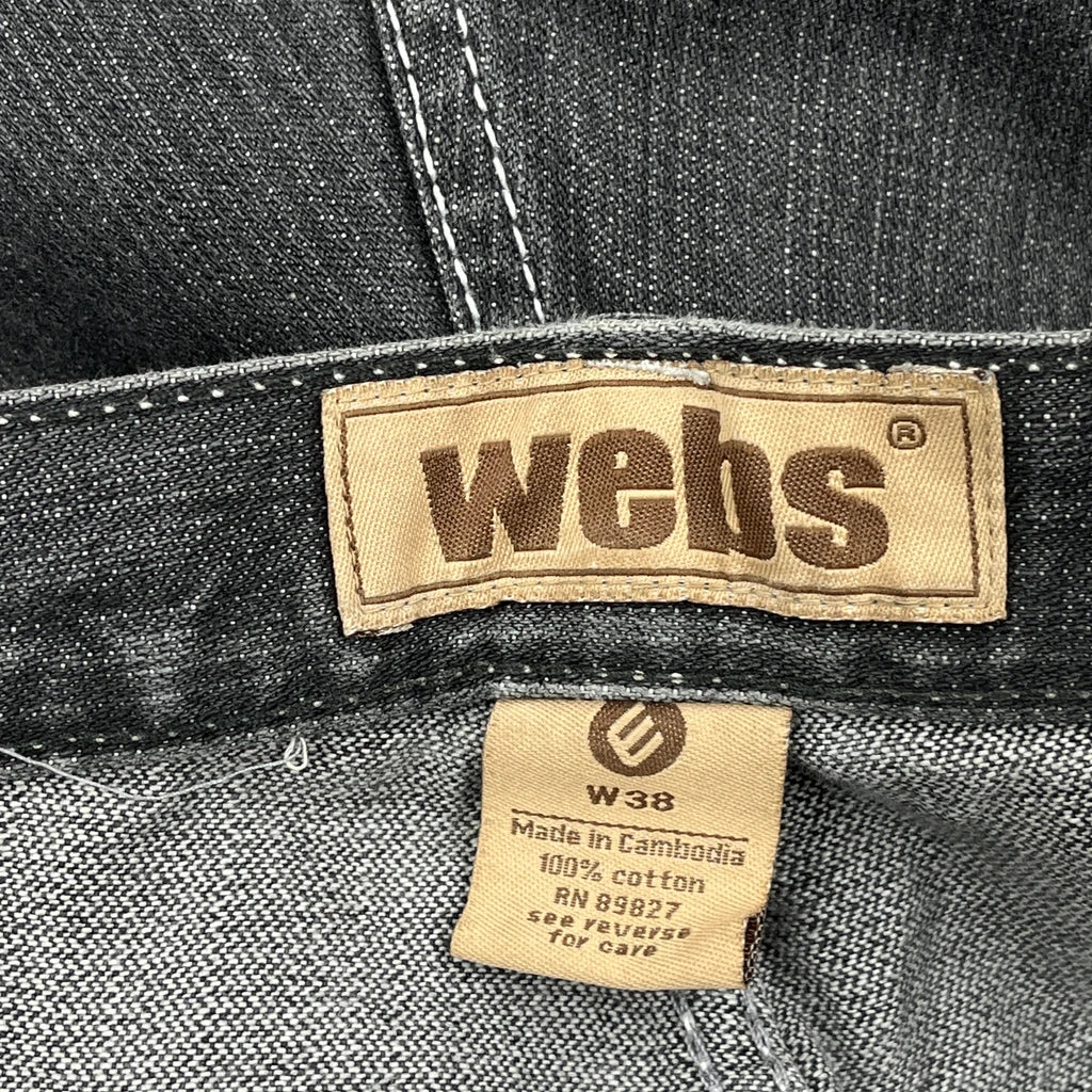 Webs Capri Baggy Denim Shorts - 36W 22L Grey Cotton - Image 6