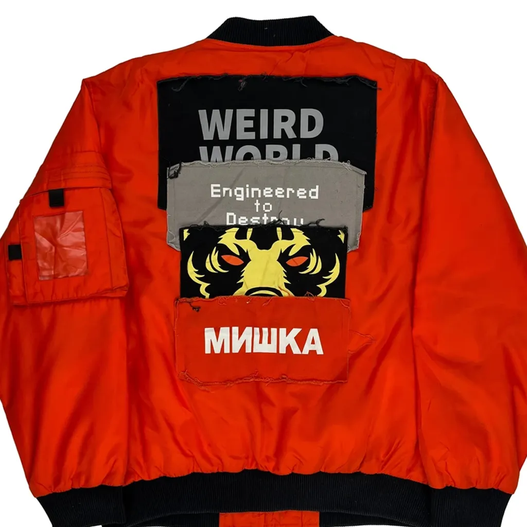 Weird World Mishka Nyc Ma1 Bomber Jacket - Large Orange Polyester - Image 7