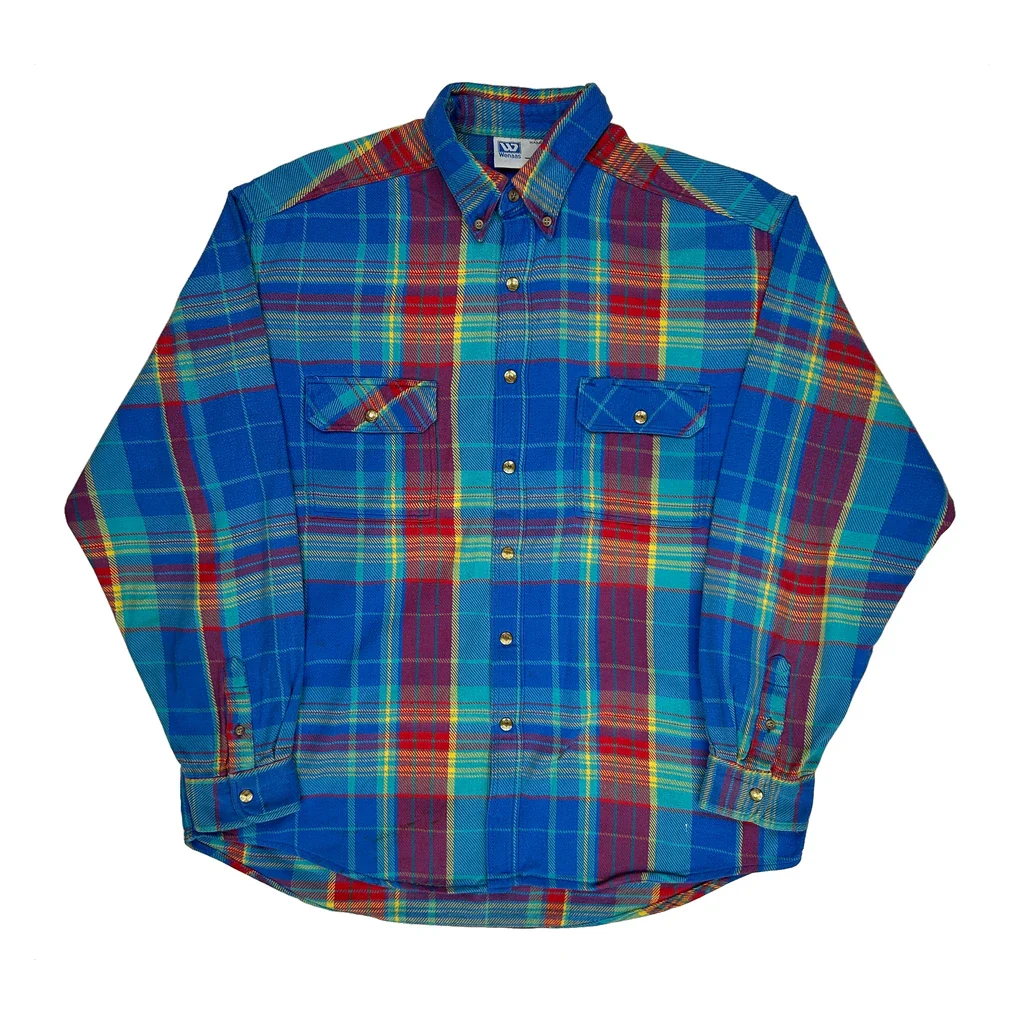 Wenaas Checked Flannel Shirt - XL Blue Cotton