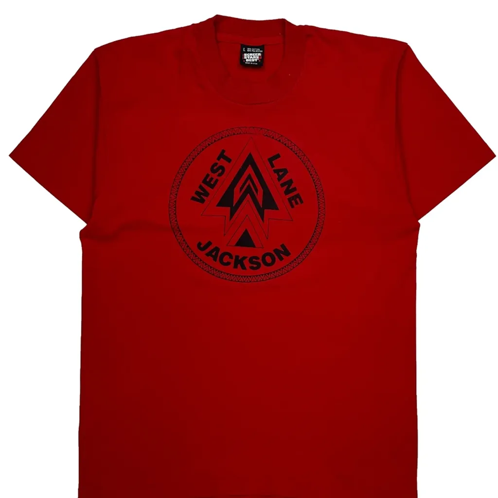 West Lane Jackson Screen Stars Single Stitch T-Shirt - Large Red Cotton Blend - Image 5