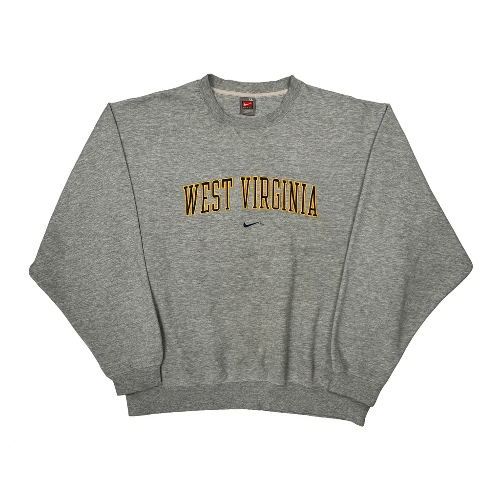West Virginia Nike College Sweatshirt - XL Grey Cotton