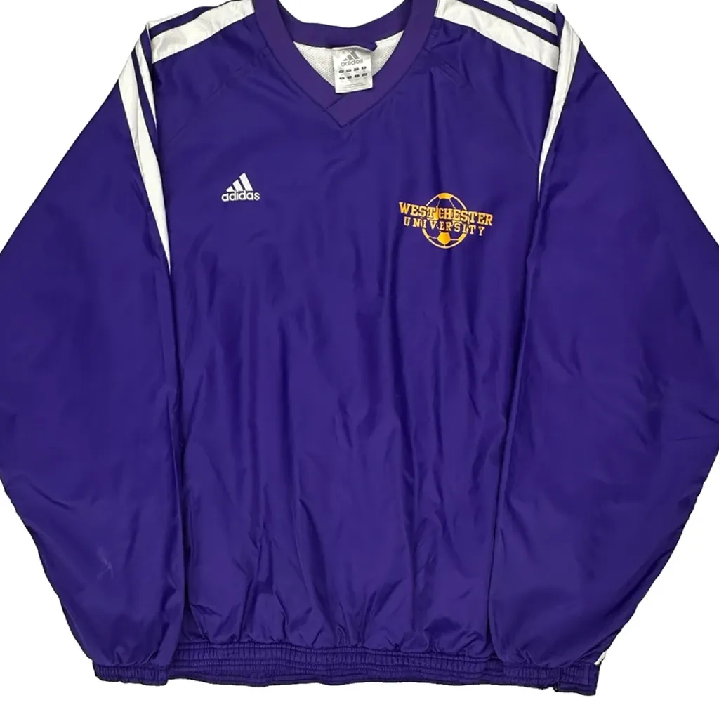 Westchester University Adidas College Windbreaker - Large Purple Polyester - Image 5