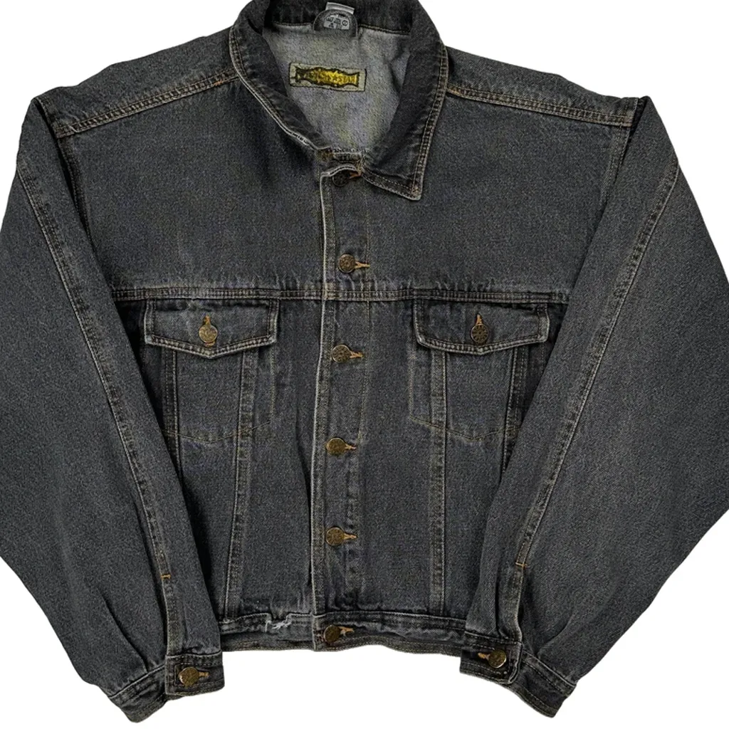 Western Star Cropped Denim Jacket - Large Grey Denim - Image 5