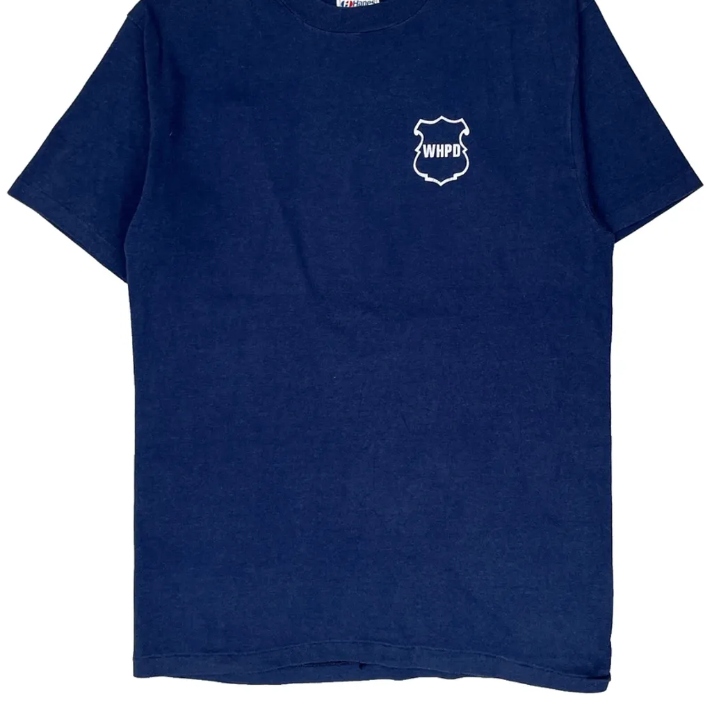 Whpd Hanes Single Stitch T-Shirt - Large Blue Cotton Blend - Image 6