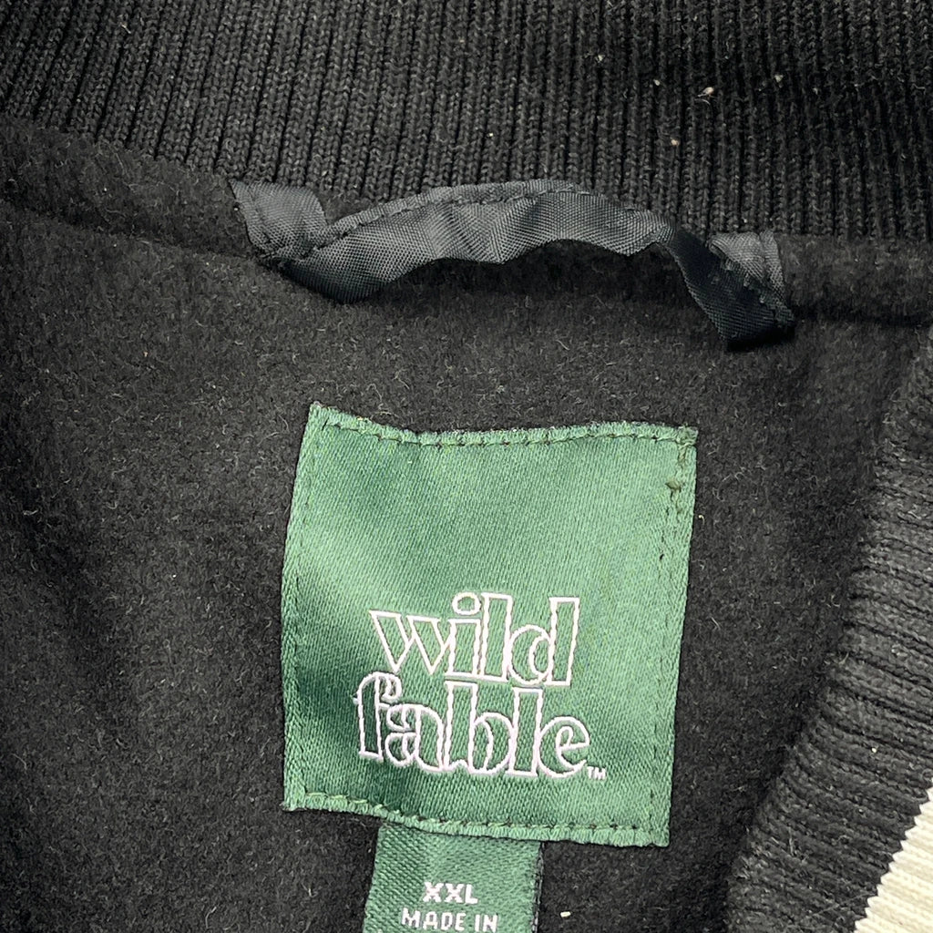 Wild Fable Varsity Jacket - 2XL Black & White Polyester - Image 3