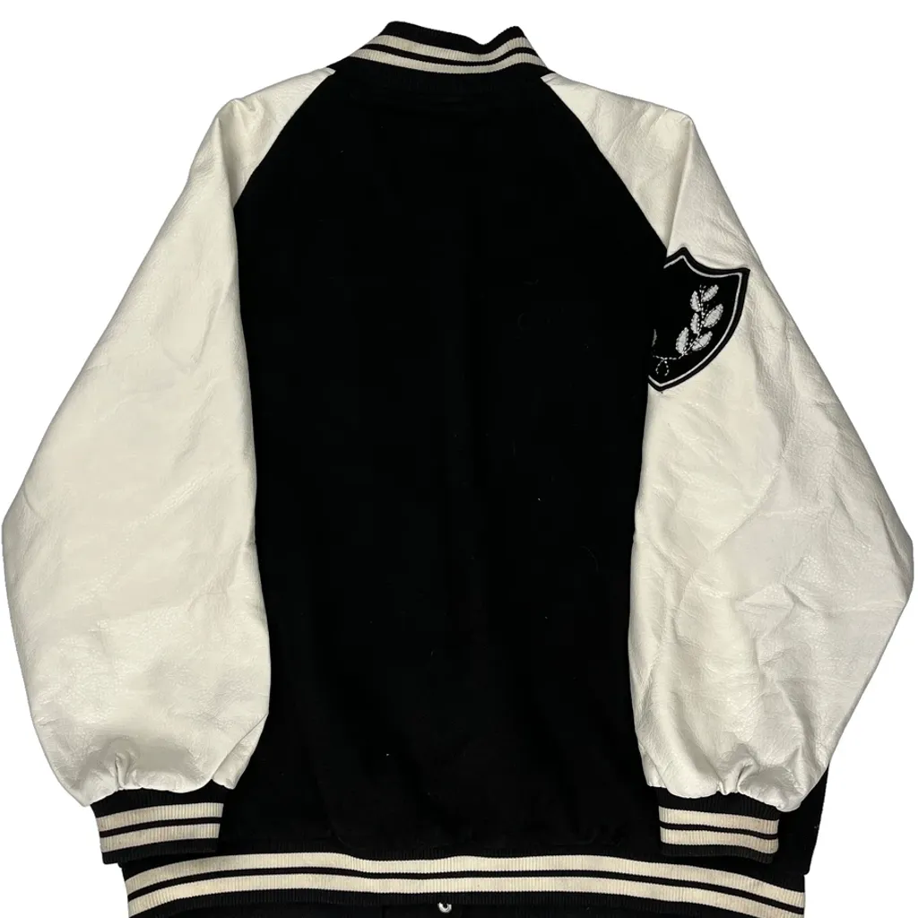 Wild Fable Varsity Jacket - 2XL Black & White Polyester - Image 7