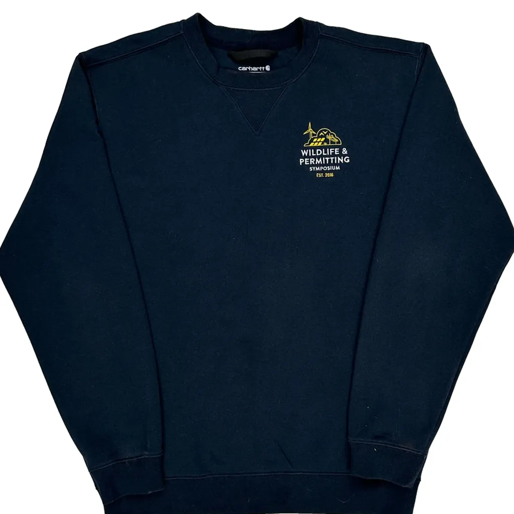 Wildlife & Permitting Symposium Carhartt Sweatshirt - Medium Navy Cotton - Image 4