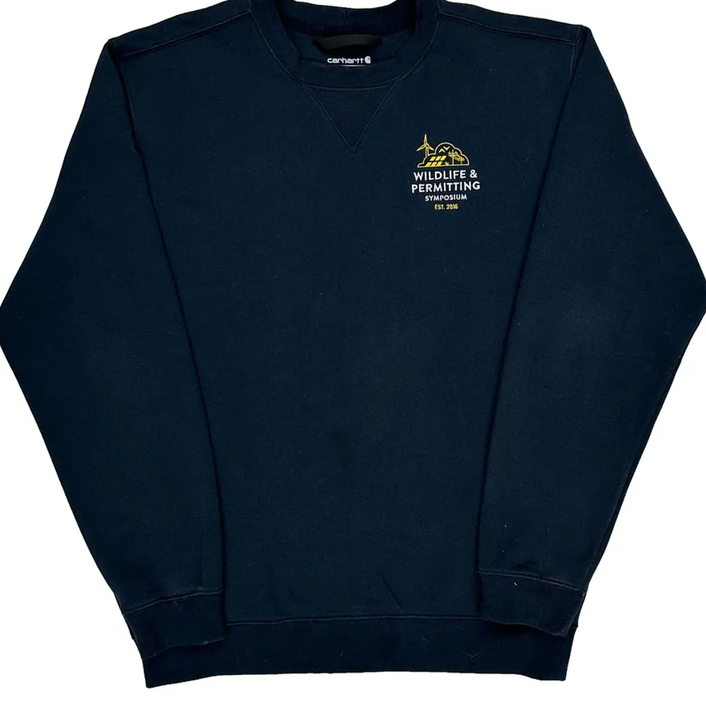 Wildlife & Permitting Symposium Carhartt Sweatshirt - Medium Navy Cotton - Image 5