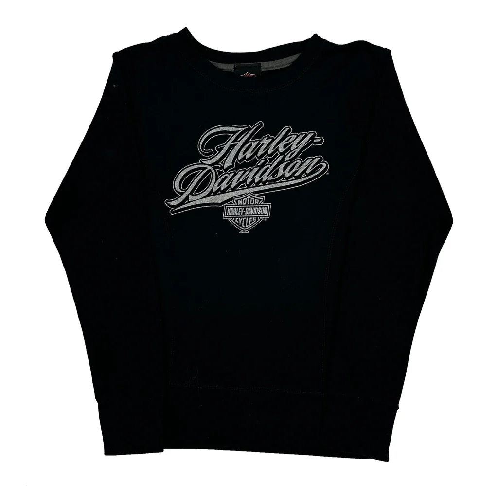 Willie G. Davidson Product Development Center Harley Davidson Graphic Long Sleeve T-Shirt - XS Black Cotton