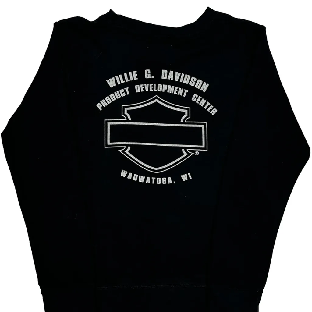 Willie G. Davidson Product Development Center Harley Davidson Graphic Long Sleeve T-Shirt - XS Black Cotton - Image 7
