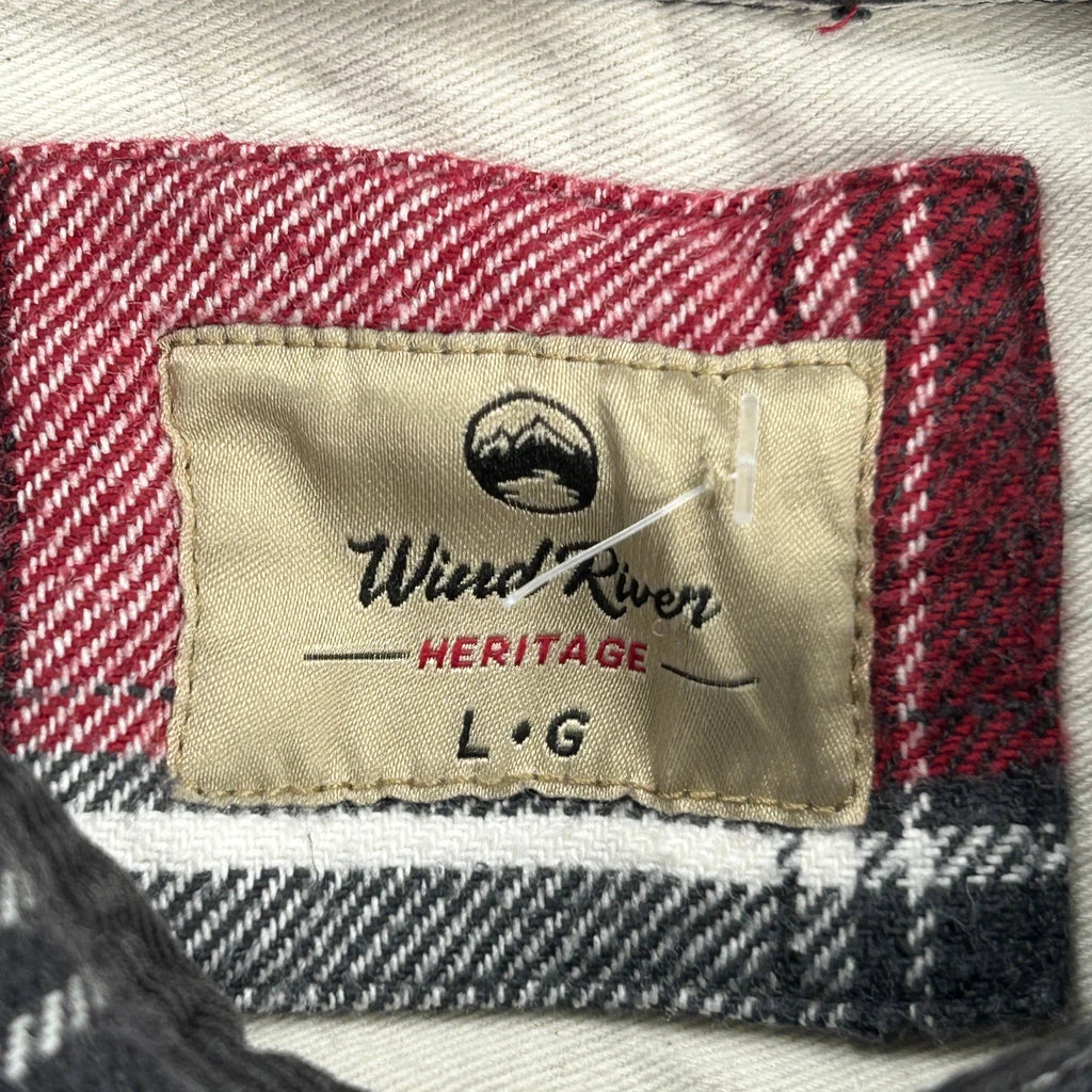 Wind River Checked Flannel Shirt - Large Red Cotton - Image 3