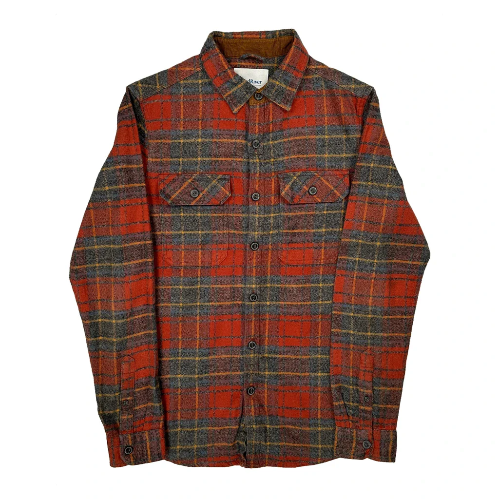 Wind River Checked Flannel Shirt - Medium Red Cotton
