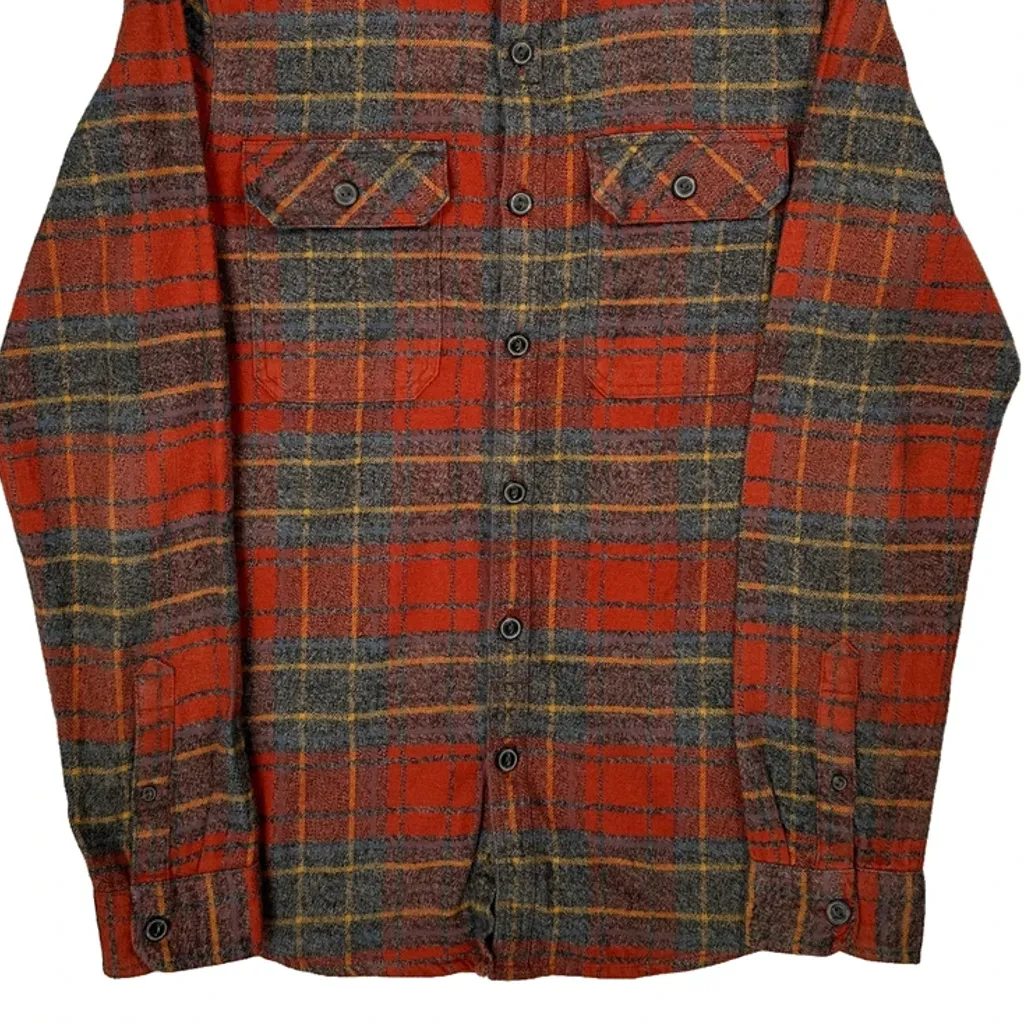 Wind River Checked Flannel Shirt - Medium Red Cotton - Image 4