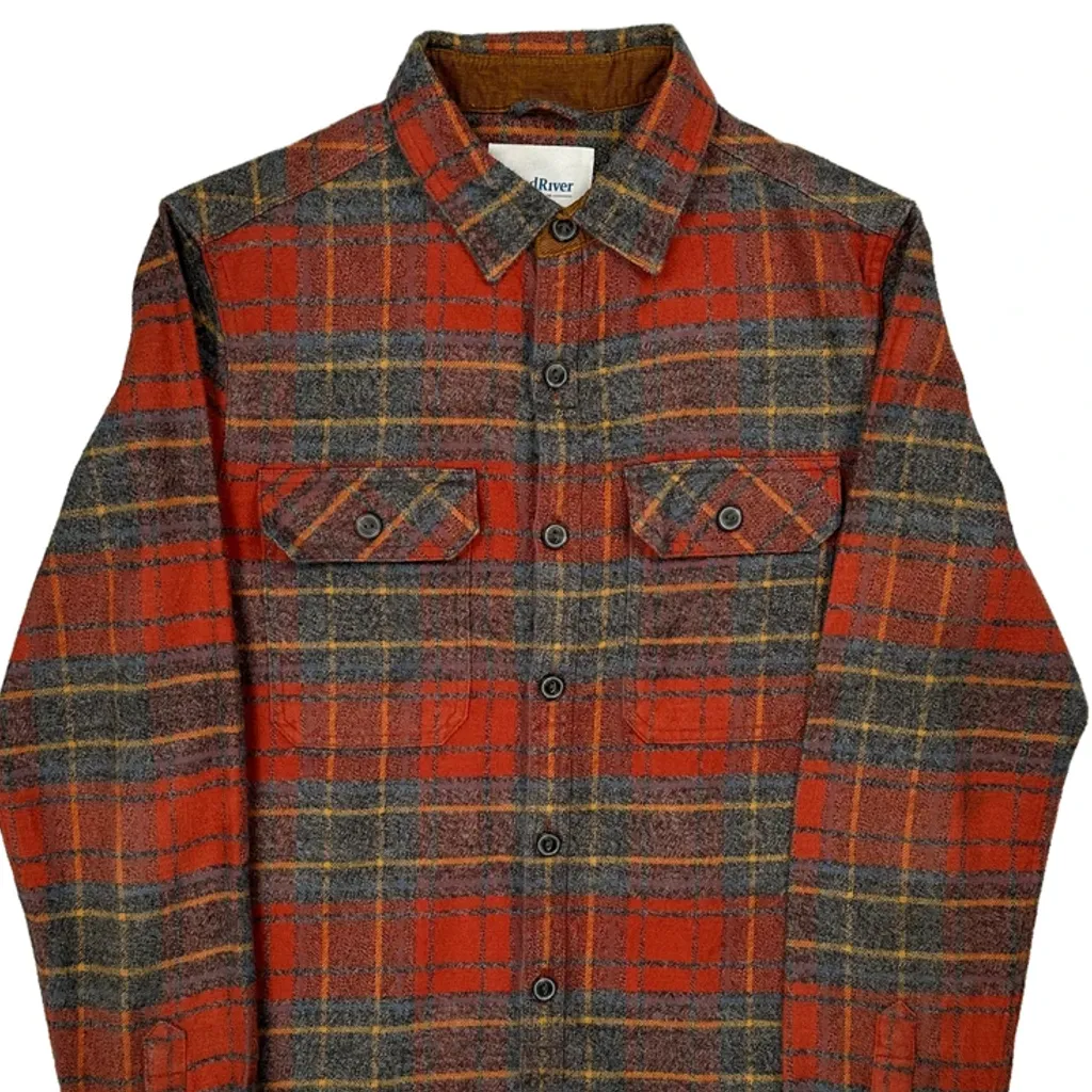 Wind River Checked Flannel Shirt - Medium Red Cotton - Image 5