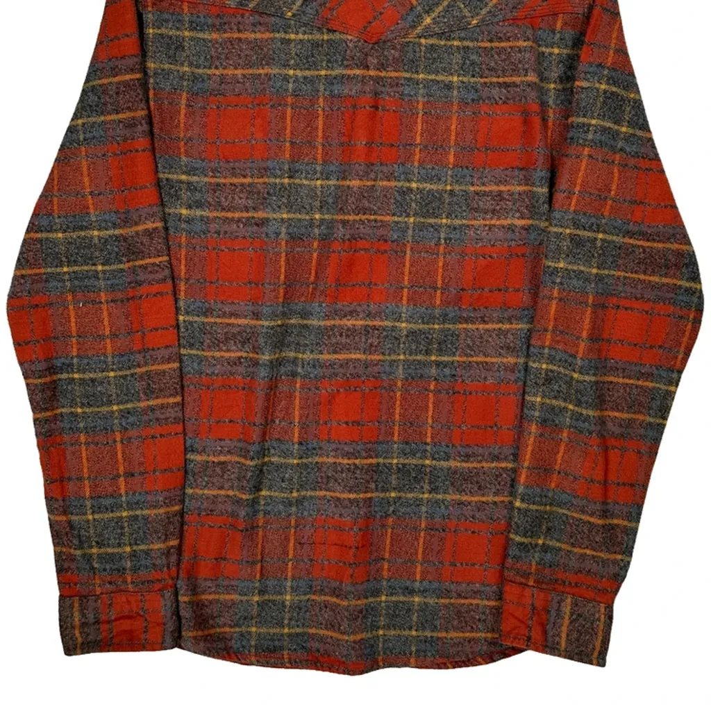 Wind River Checked Flannel Shirt - Medium Red Cotton - Image 7