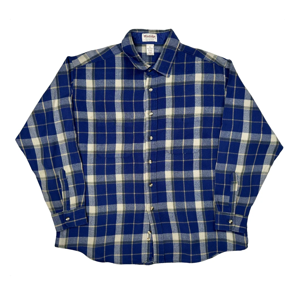Windridge Checked Flannel Shirt - XL Blue Acrylic