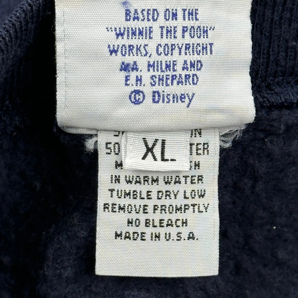 Winnie The Pooh Disney Cartoon Sweatshirt - XL Navy Cotton - Image 3