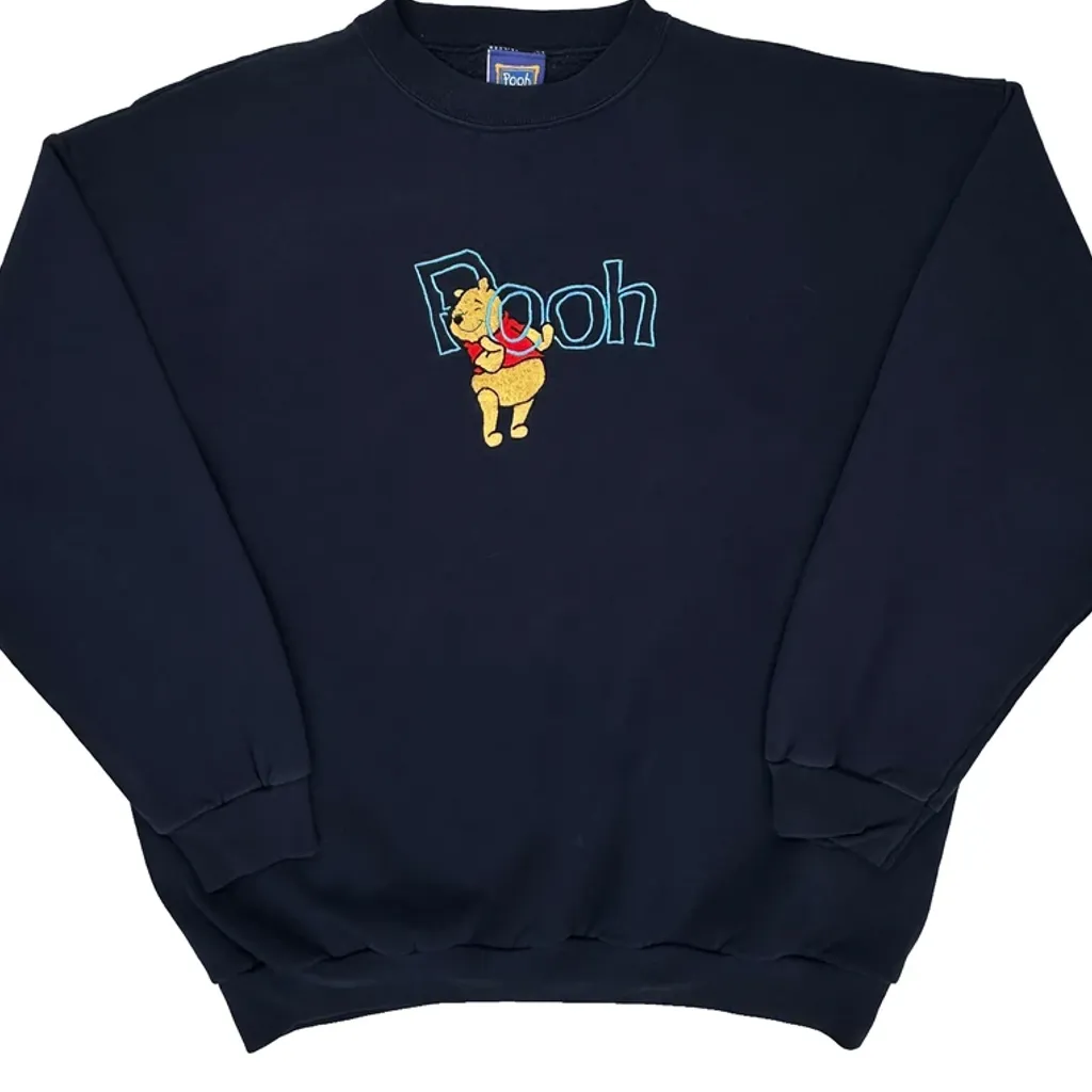 Winnie The Pooh Disney Cartoon Sweatshirt - XL Navy Cotton - Image 5