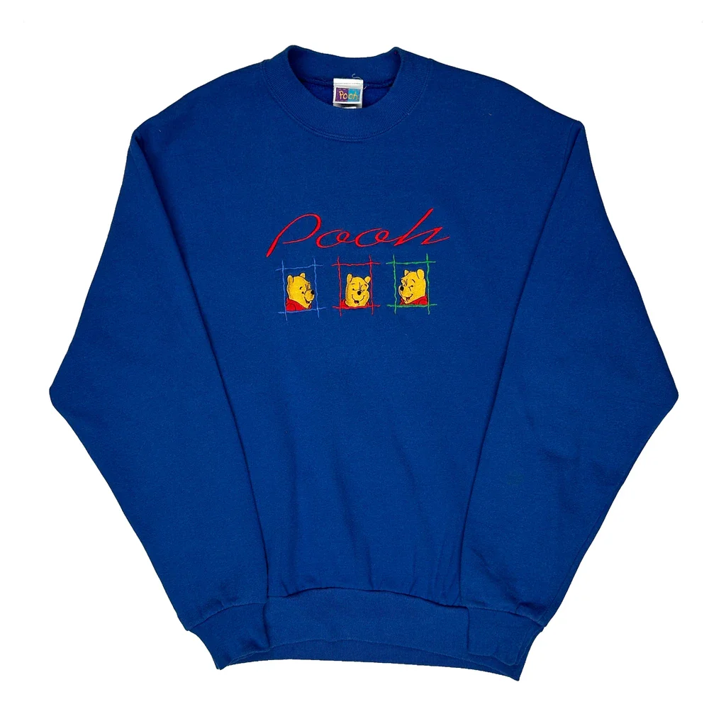 Winnie The Pooh Disney Cartoon Sweatshirt - Medium Blue Cotton