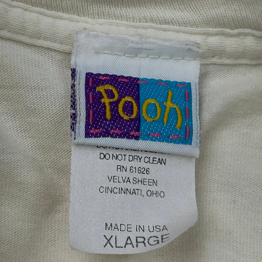 Winnie The Pooh Cartoon T-Shirt - XL White Cotton - Image 3