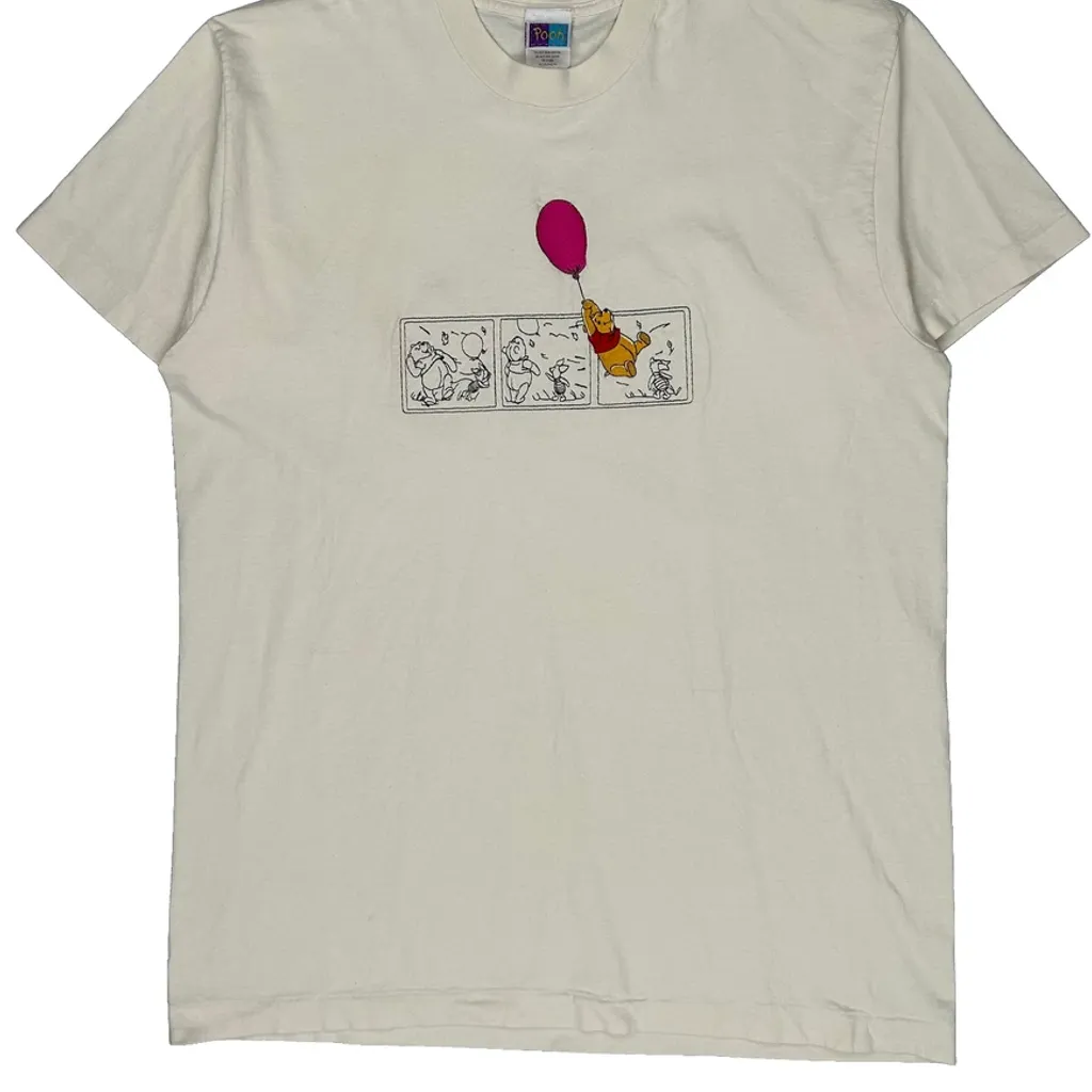 Winnie The Pooh Cartoon T-Shirt - XL White Cotton - Image 4