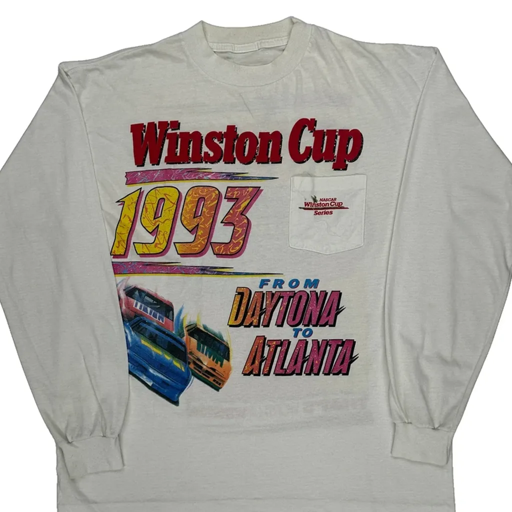 Winston Cup Series Nascar Long Sleeve T-Shirt - Large White Cotton - Image 4