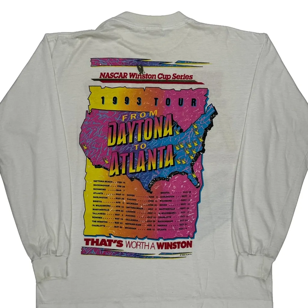 Winston Cup Series Nascar Long Sleeve T-Shirt - Large White Cotton - Image 6
