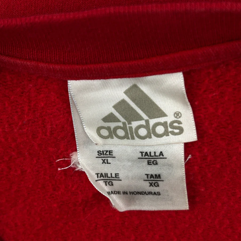 Wisconsin Adidas College Sweatshirt - XL Red Cotton - Image 3