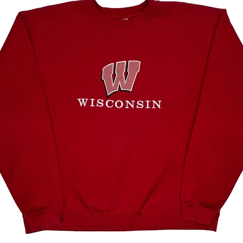 Wisconsin Adidas College Sweatshirt - XL Red Cotton - Image 4
