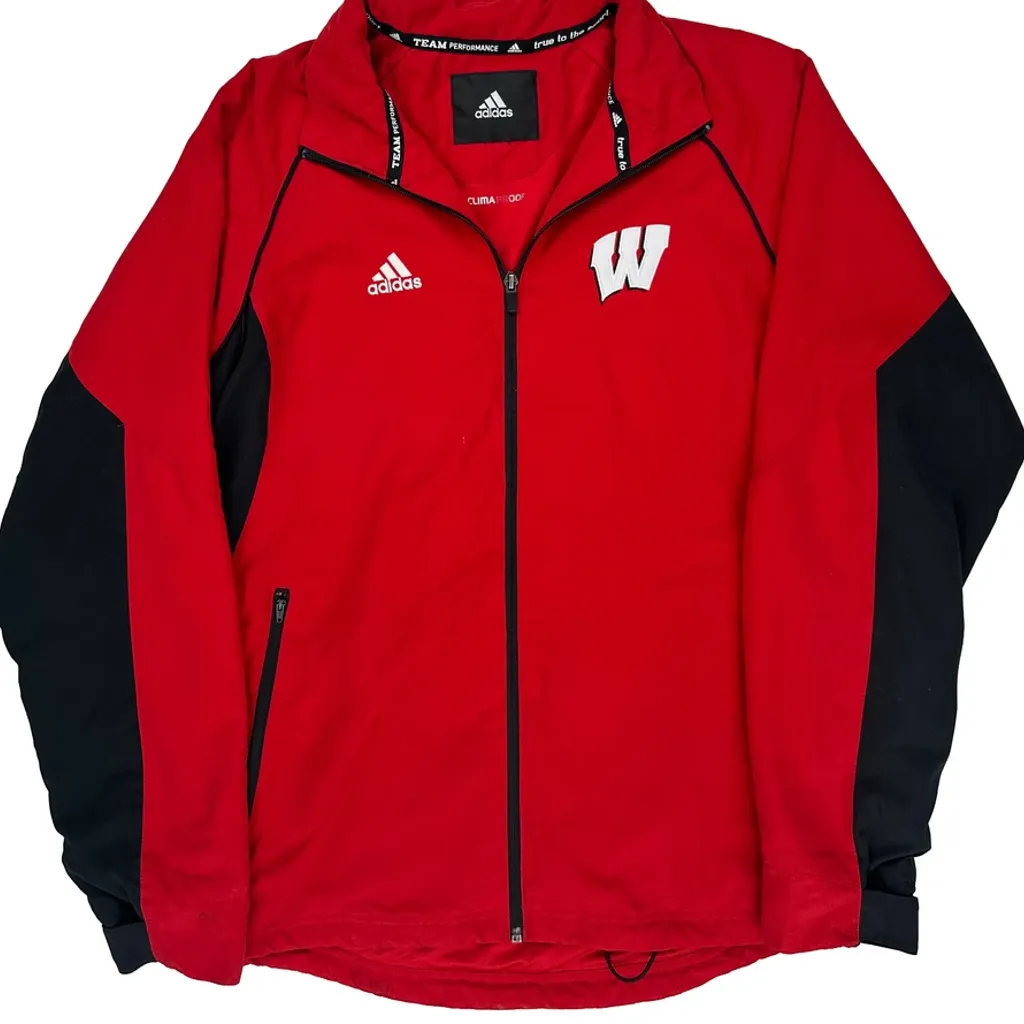 Wisconsin Adidas Track Jacket - Medium Red Polyester - Image 6