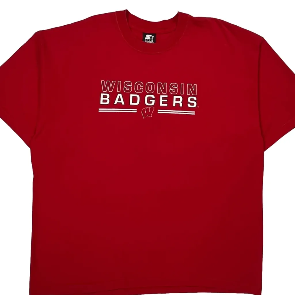 Wisconsin Badgers Starter College T-Shirt - XL Red Cotton - Image 4