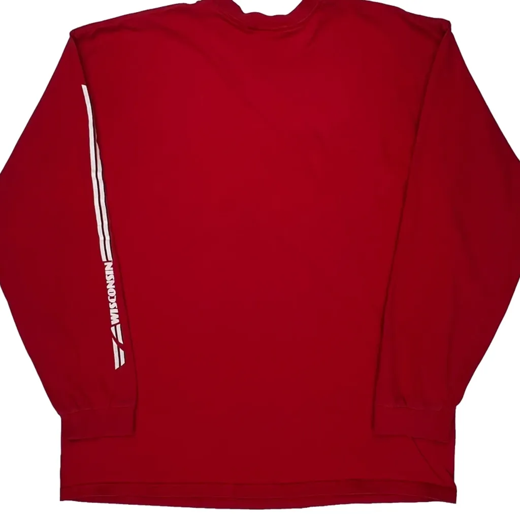 Wisconsin Nike College Long Sleeve T-Shirt - Large Red Cotton - Image 6